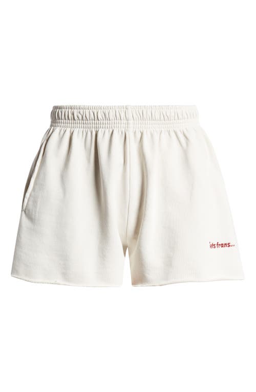 Shop Iets Frans Mini Cotton Jogger Shorts In Putty