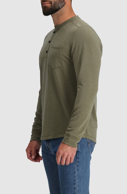 Shop Outdoor Research Aberdeen Long Sleeve Pocket Henley In Ranger Green Heather