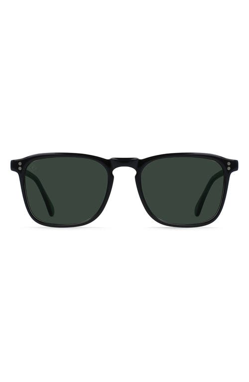 Raen Wiley Polarized Square Sunglasses In Recycled Black/green Polar