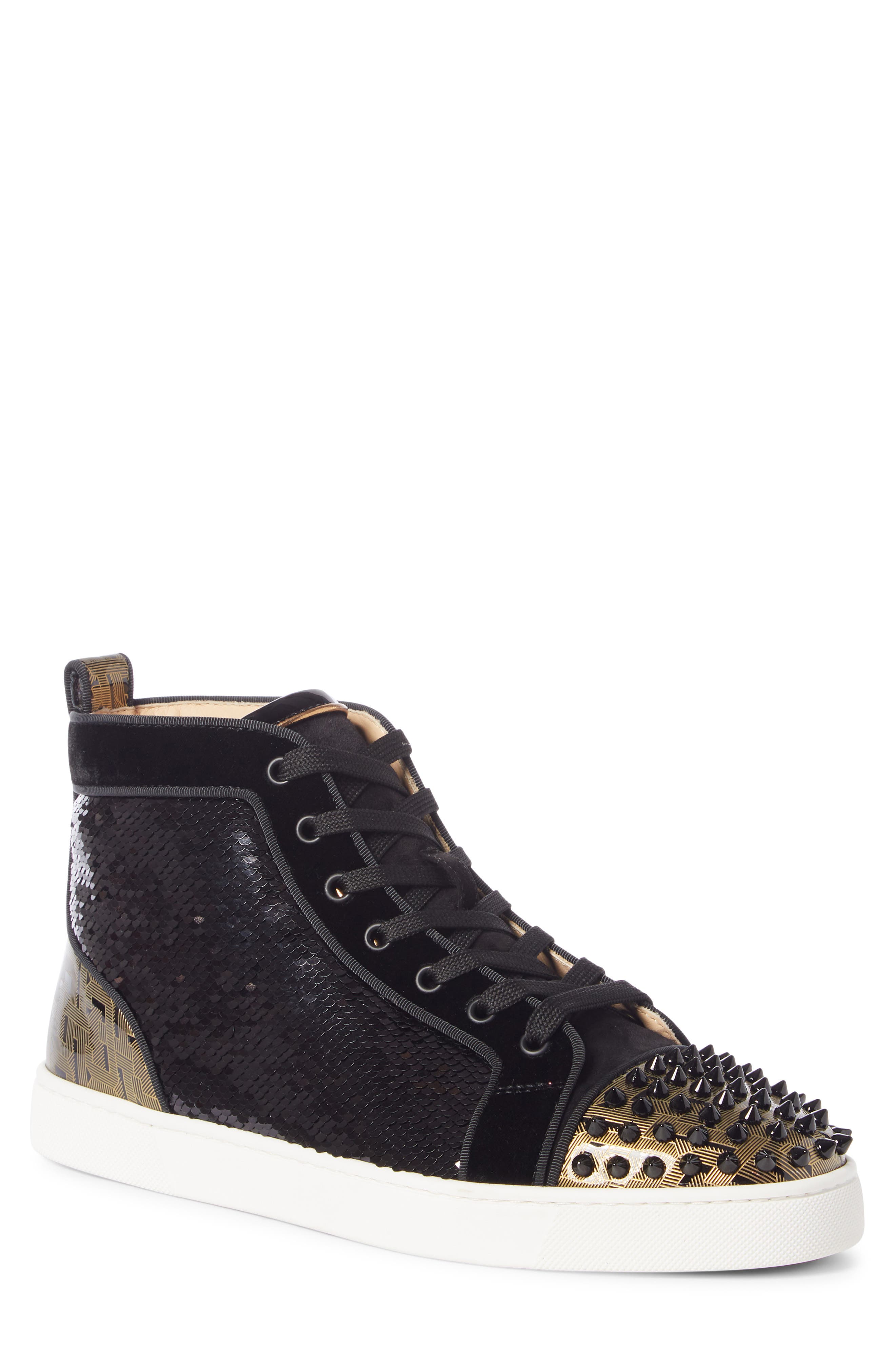 christian louboutin spiked shoes for men
