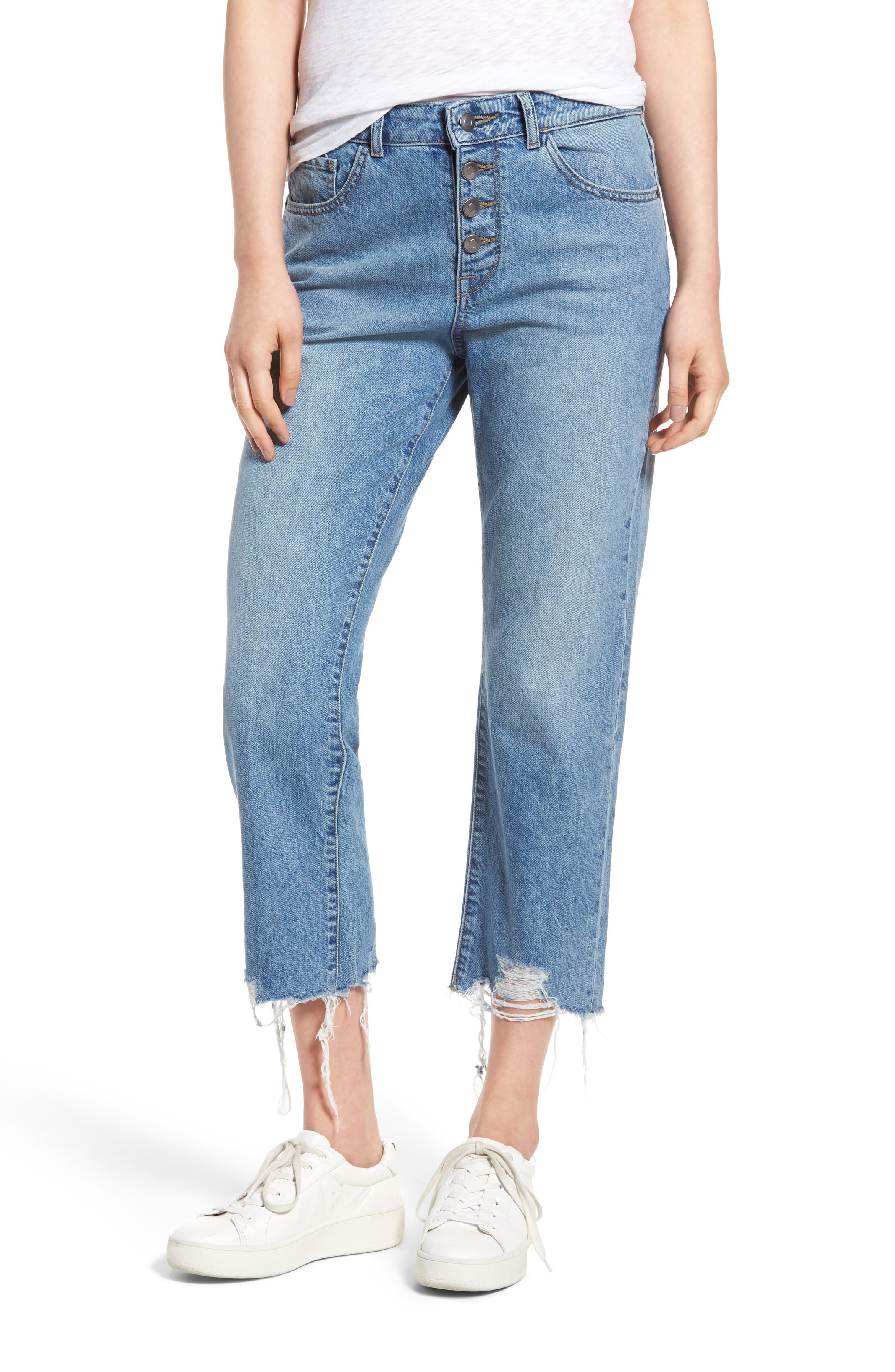 DL1961 Patti High Waist Crop Straight Leg Jeans (Vibrant) | Nordstrom