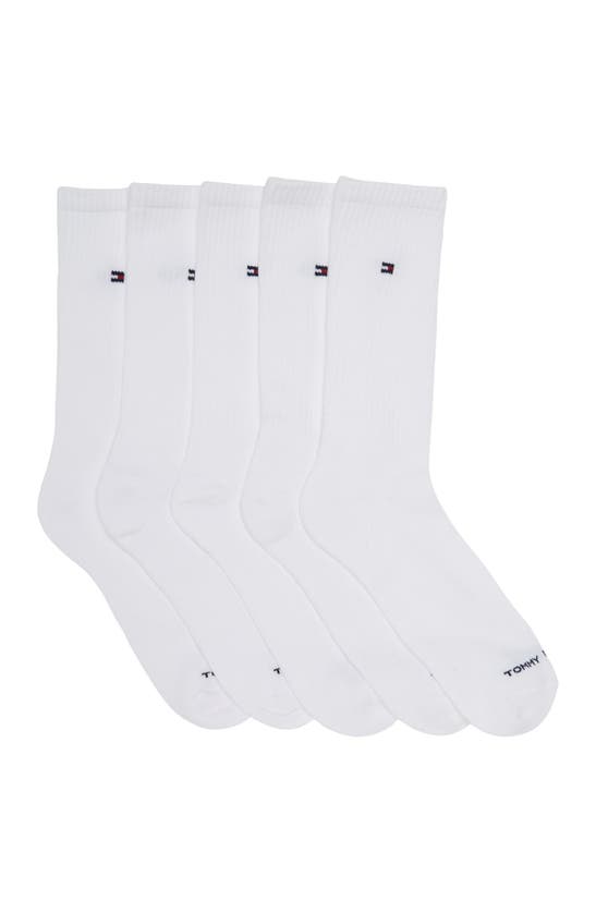 Tommy Hilfiger 1/2 Terry Crew Socks In White