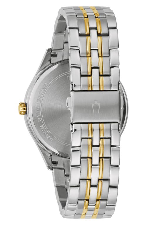 Bulova Two-tone Stainless Steel Quartz Diamond Embellished Bracelet Watch, 32mm In Two-tone