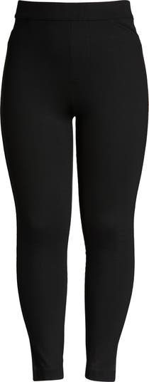Black PU Button Detail Leggings by In The Style Jess Millichamp