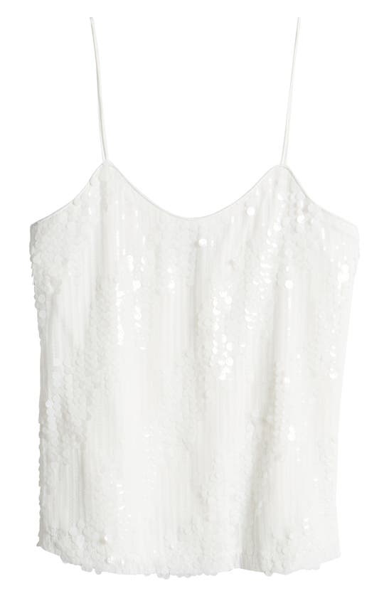 Shop Anne Klein Sequin Camisole In Bright White