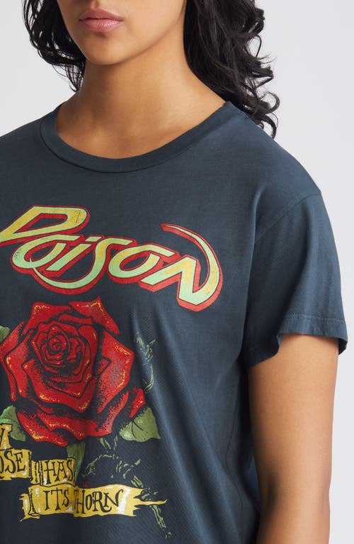 Shop Daydreamer Poison Every Rose Cotton Graphic T-shirt In Vintage Black