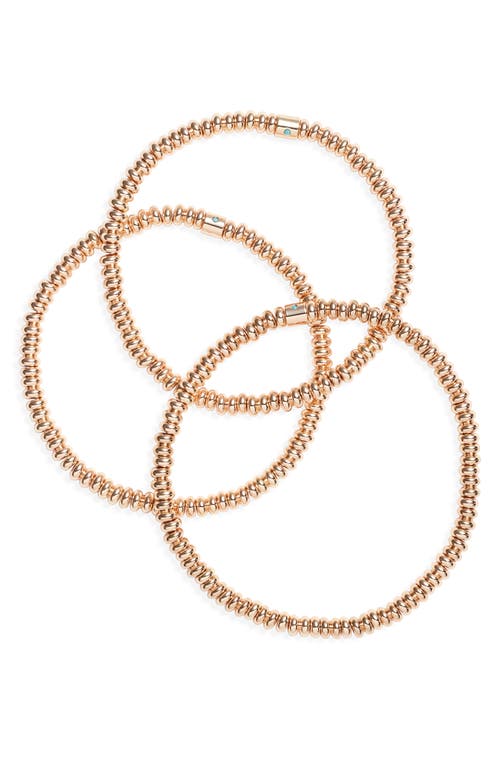 ROXANNE ASSOULIN The Corduroy Bunch Set of 3 Beaded Stretch Bracelets in Shiny Gold at Nordstrom