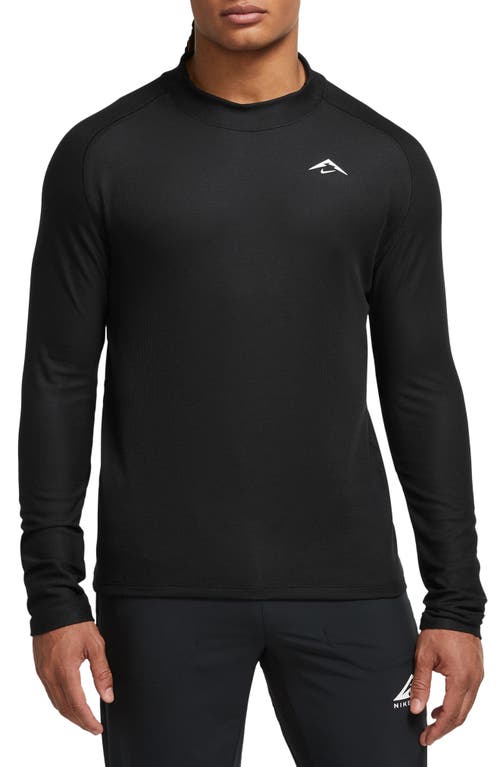 Nike Dri-fit Long Sleeve Trail Running Top In Black