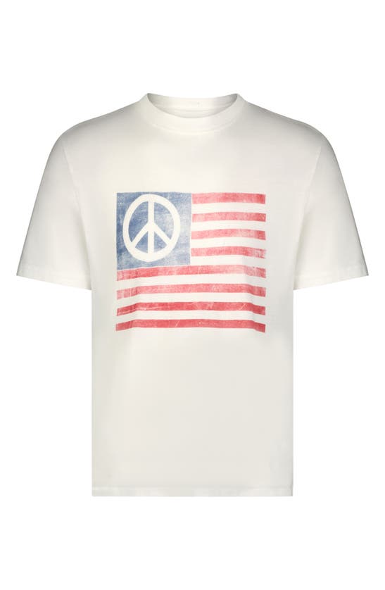 Lucky Brand Peace Flag Graphic T-shirt In Blanc De B