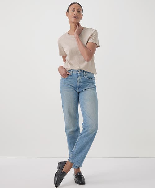 Pact Organic Cotton Softspun Crew Neck Tee In Wheat Heather