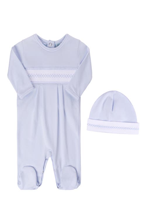 Feltman Brothers Smocked Argyle Footie & Hat Set Blue at Nordstrom,