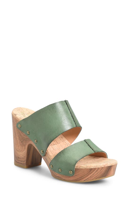 Kork-ease Darra Leather Platform Sandal In Green F/ G