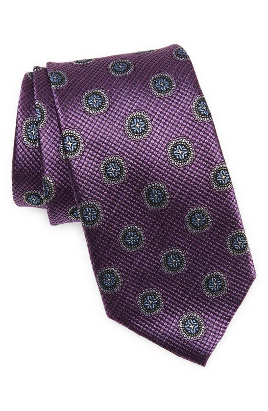Nordstrom Medallion Silk Tie In Purple