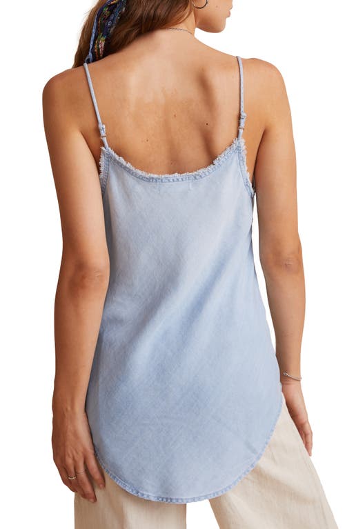 Shop Bella Dahl Frayed Chambray Camisole In Sun Bleach Wash