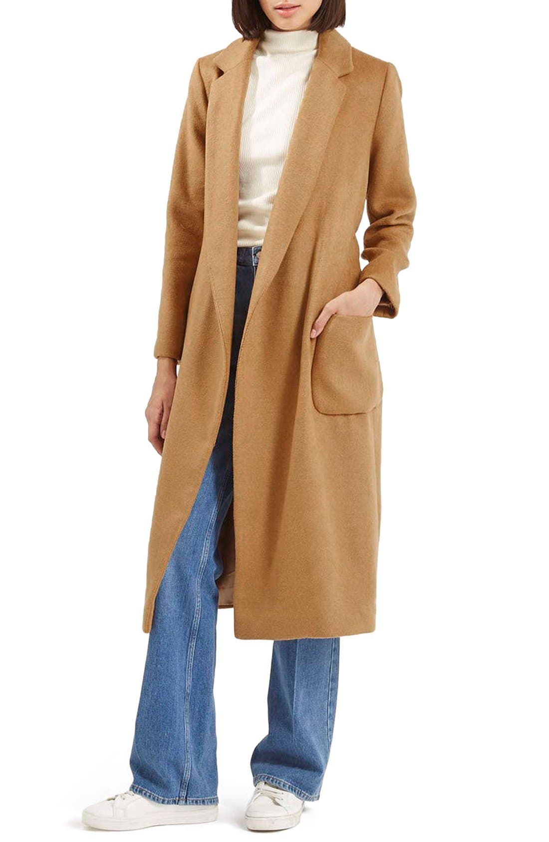 Topshop Belted Longline Coat | Nordstrom