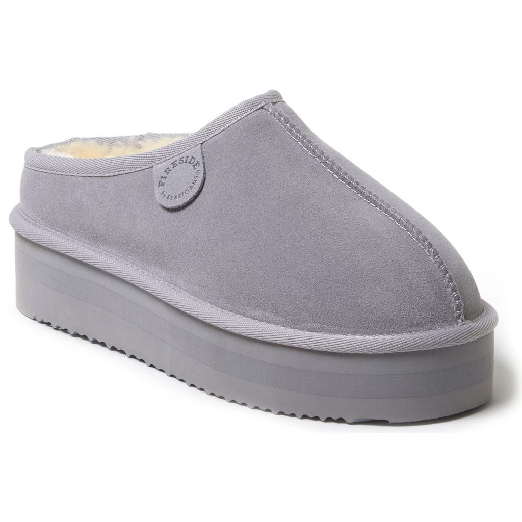 Dearfoams Doreen Genuine Suede Clog With Prayer Seam Slipper In Sleet