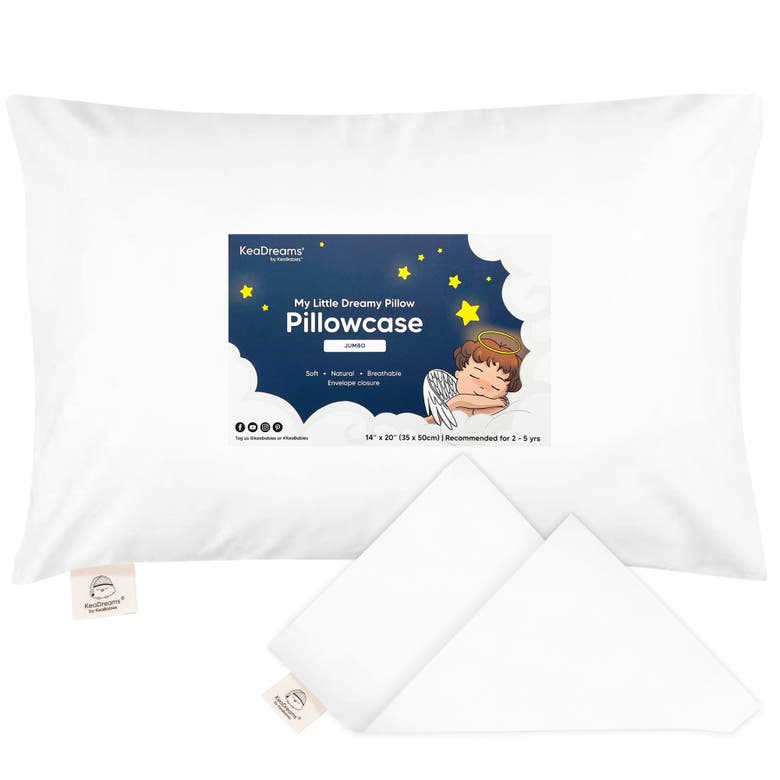 Shop Keababies Jumbo Toddler Pillowcase 14x20" In Soft White