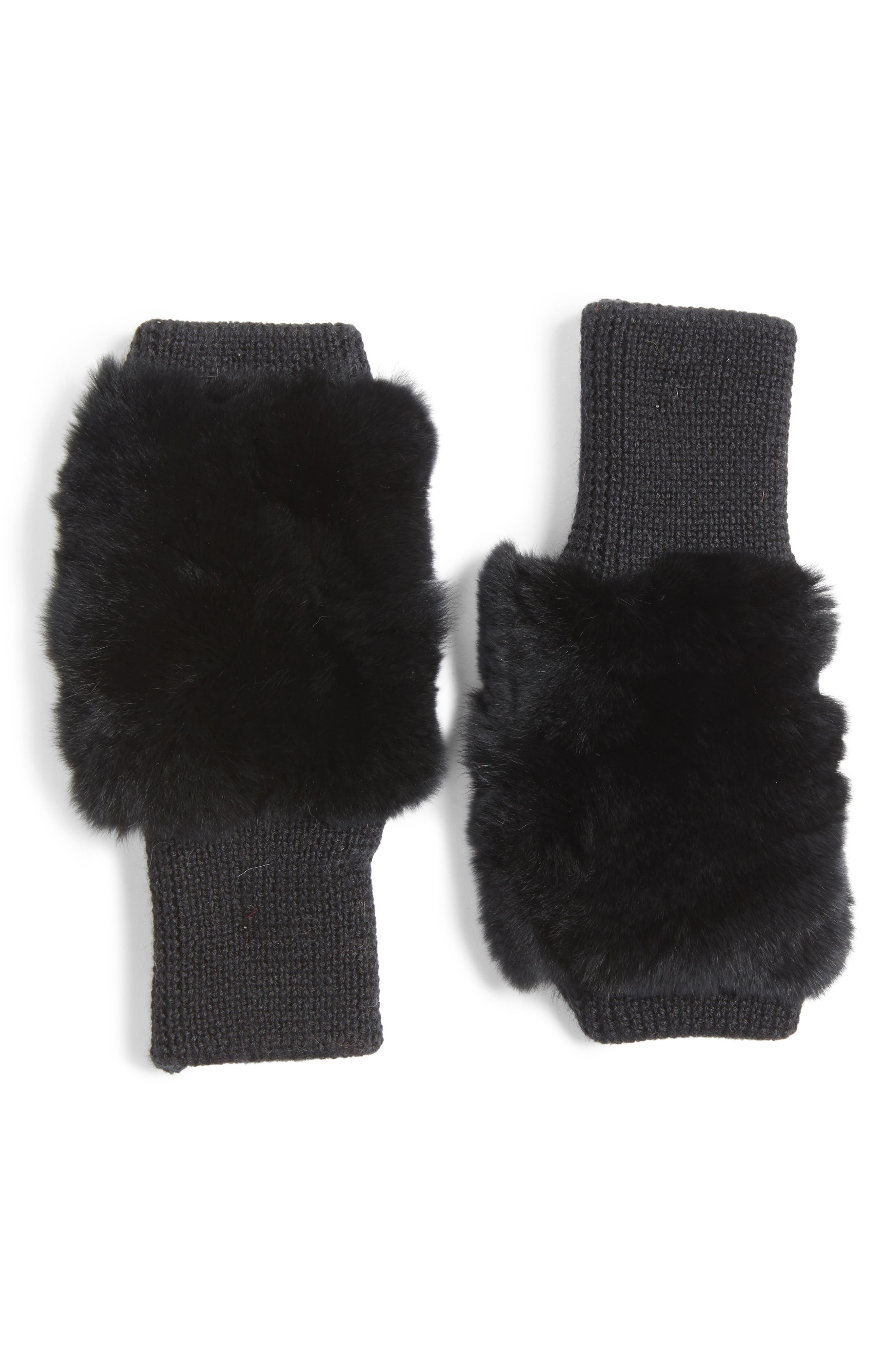 jocelyn fur fingerless gloves