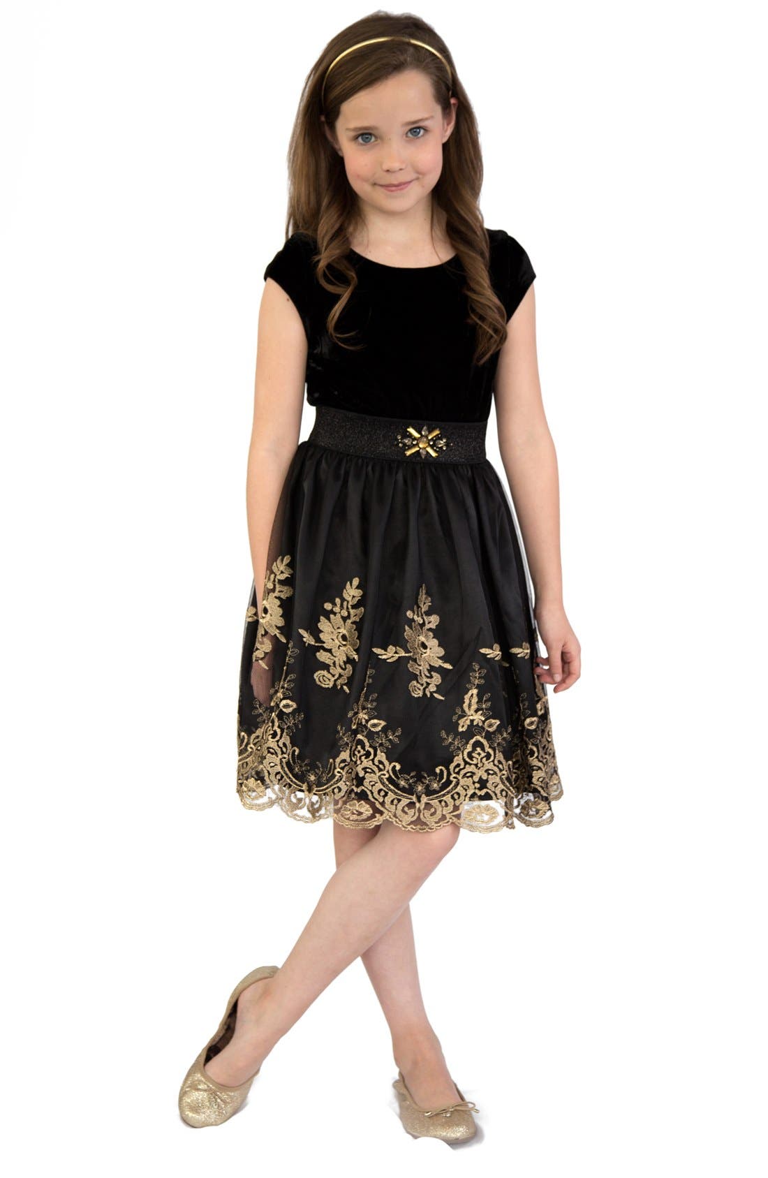 BLUSH by Us Angels Velvet Dress (Big Girls) Nordstrom