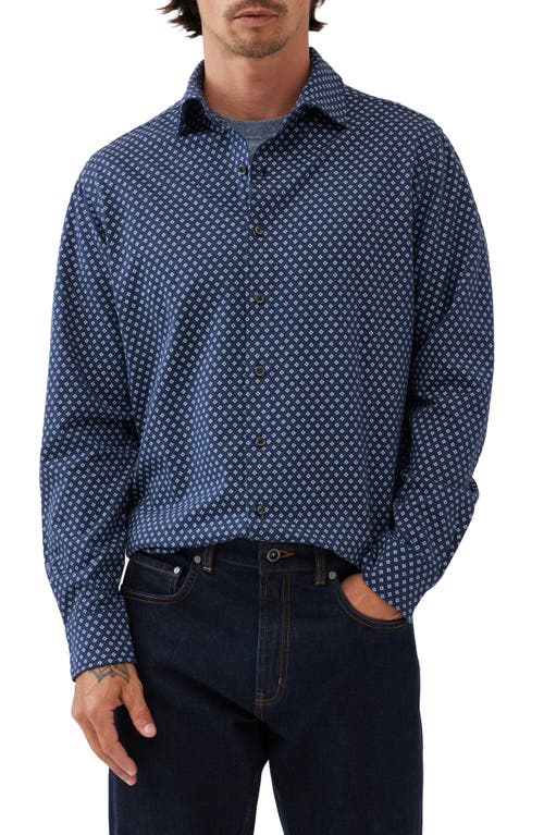 Rodd & Gunn Woodend Foulard Print Cotton Button-Up Shirt Navy at Nordstrom,