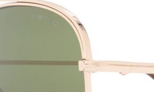 Shop Tom Ford 62mm Navigator Sunglasses In Shiny Rose Gold/green