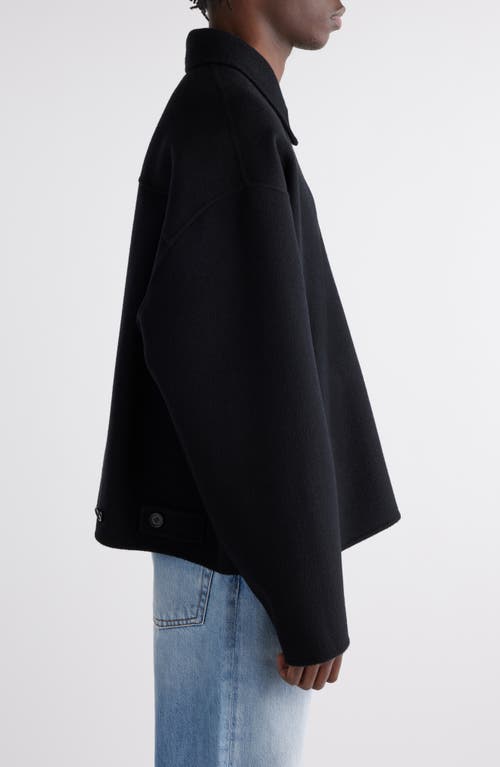 Shop Acne Studios Relaxed Fit Double Face Wool Jacket In Black