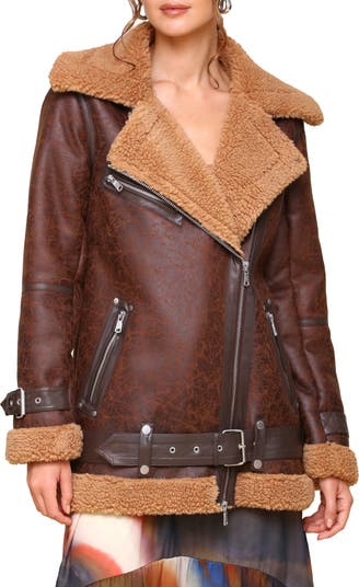 Avec Les Filles Faux Shearling Biker Jacket Nordstrom