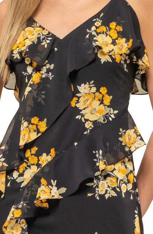 BLU PEPPER BLU PEPPER FLORAL RUFFLE MIDI DRESS 