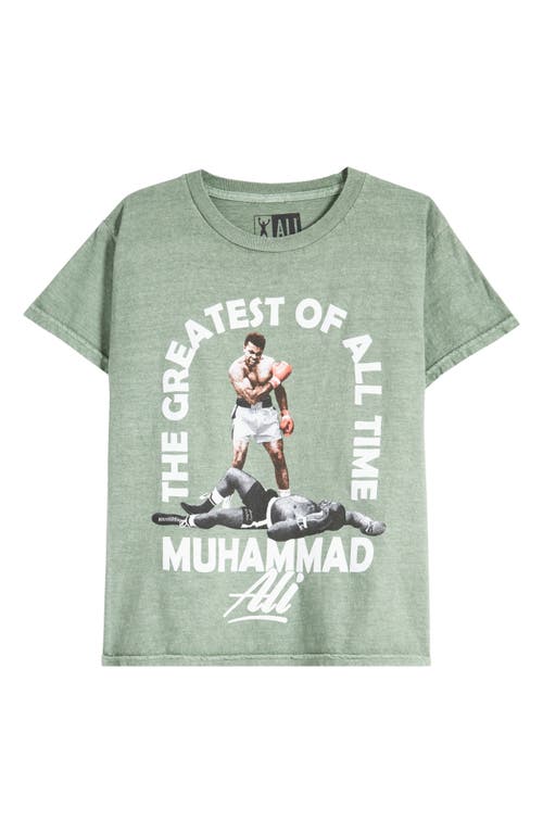 Philcos Kids' Muhammad Ali Cotton Graphic T-Shirt Green Pigment at