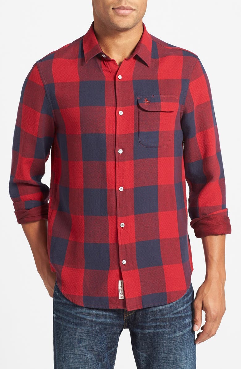 Original Penguin Quilted Buffalo Check Flannel Shirt | Nordstrom
