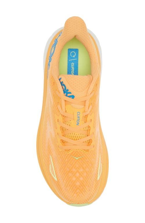 Shop Hoka Clifton 9 Running Shoe In Solar Flare/lettuce