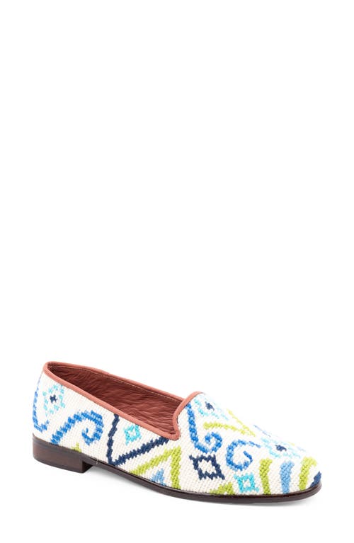 ByPaige Geometric Needlepoint Loafer in Blue/Green