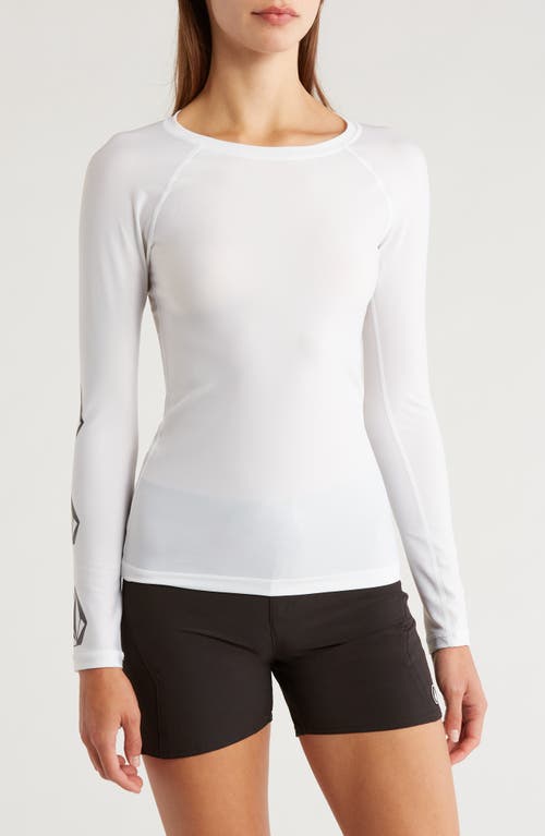 Volcom Simply Core Long Sleeve Rashguard White at Nordstrom,