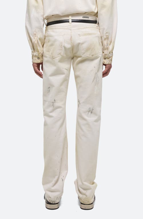 Shop Helmut Lang Painted Organic Cotton Five-pocket Pants In Ecru Painter