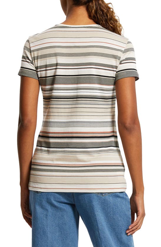 Shop Theory Stella Slim Stripe Organic Cotton T-shirt In Multi