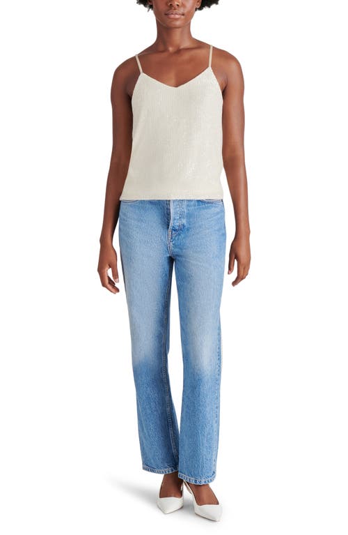 Steve Madden Stretch Sequin Camisole In Cream