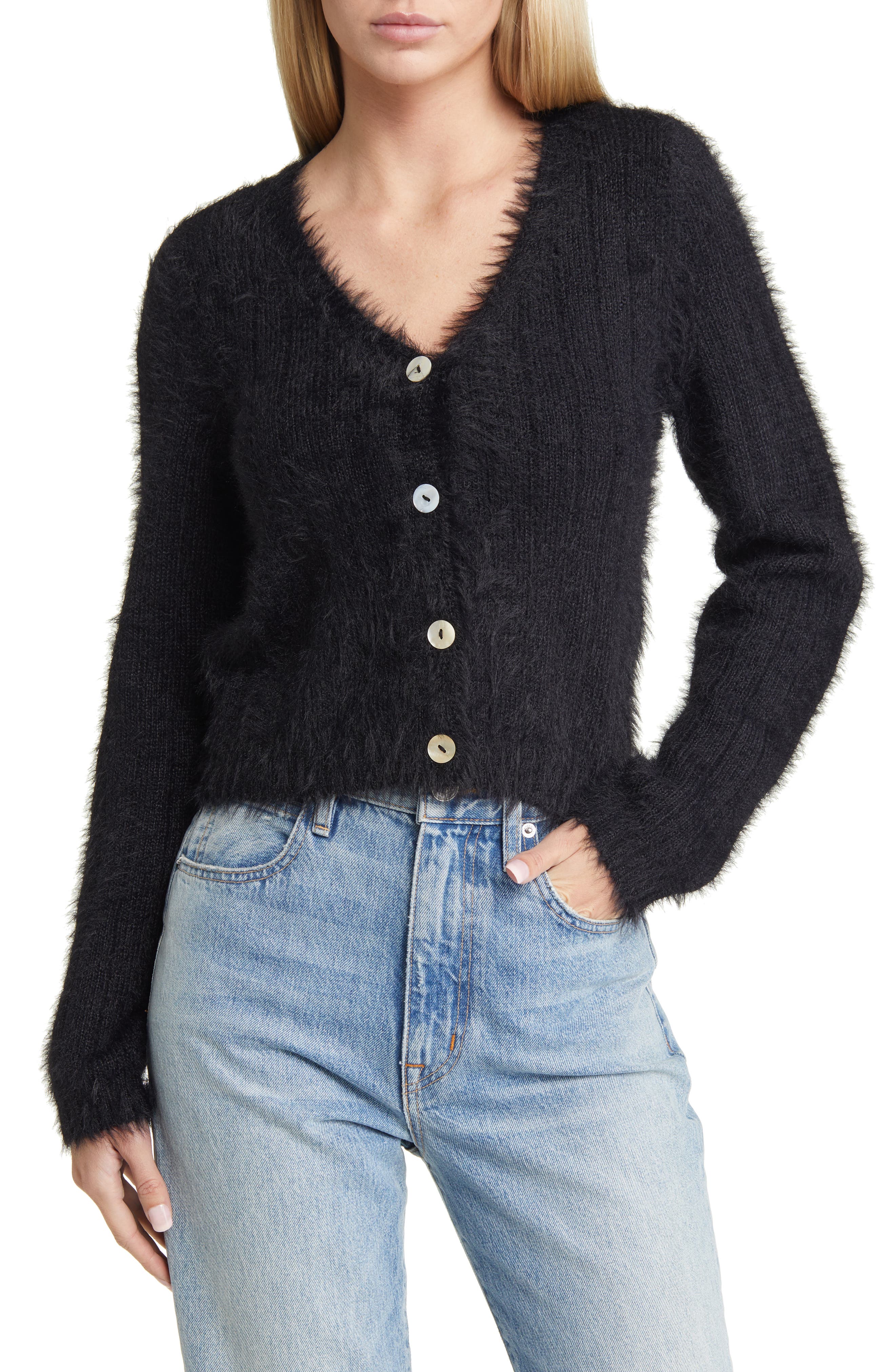 Fashion Sweaters Coarse Knitted Sweaters Vero Moda Coarse Knitted Sweater black cable stitch casual look 