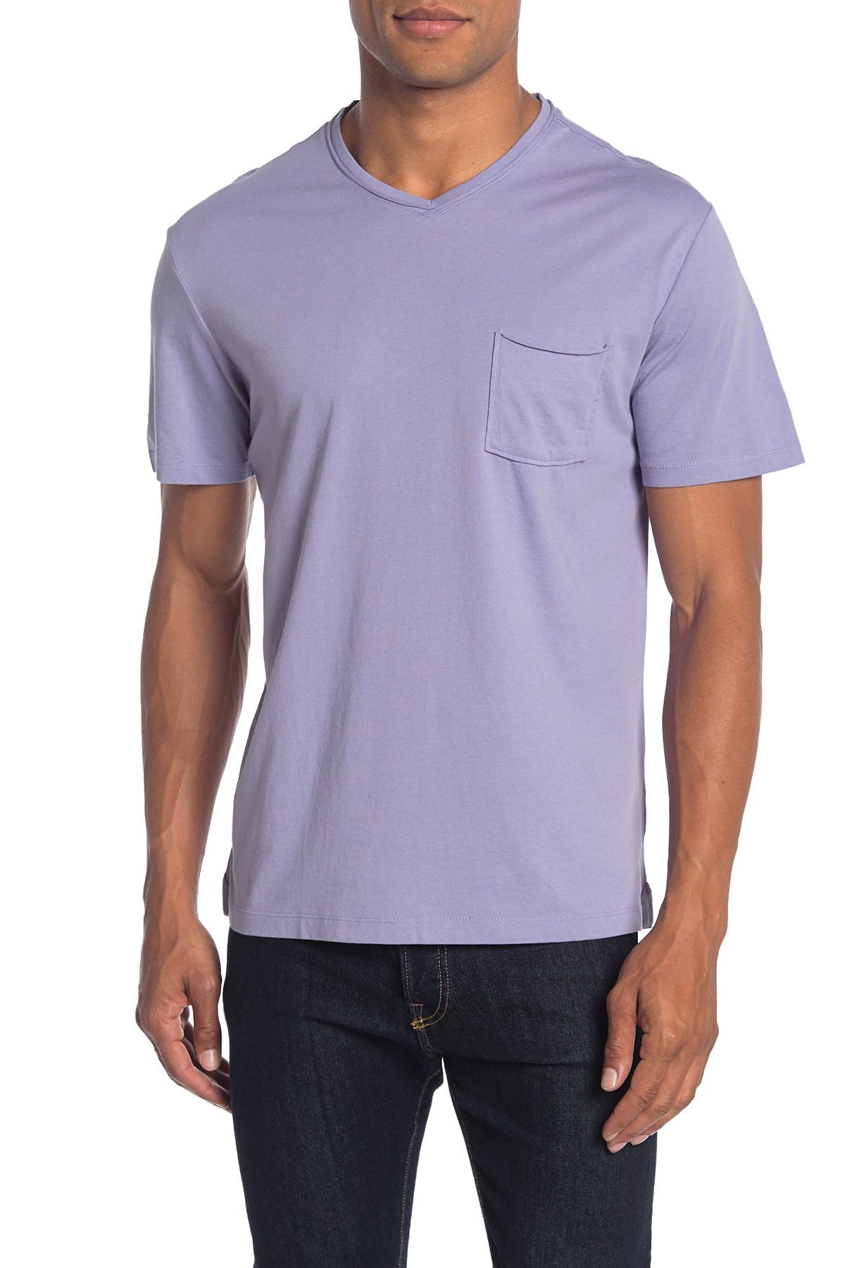 Robert Barakett Magog Rolled Edge V-neck T-shirt In Medium Purple7