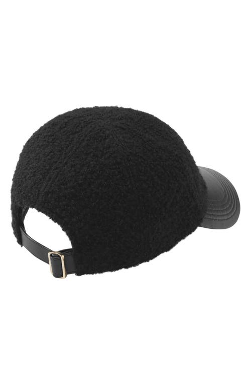 Shop Helen Kaminski Adelyn Wool Blend & Leather Baseball Cap In Black