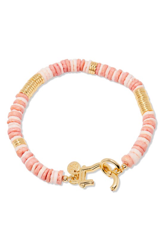 Shop Brook & York Capri Beaded Shell Bracelet In Gold/ Pink