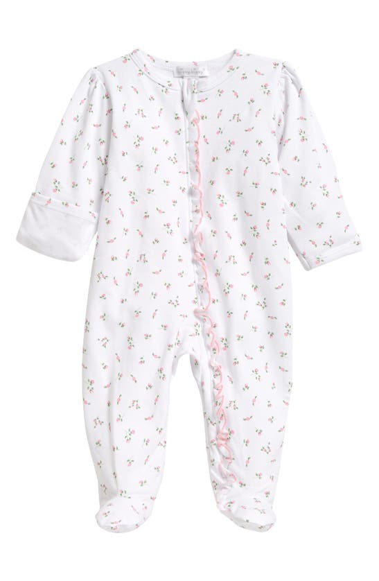 Kissy Kissy Babies' Floral Ruffle Edge Pima Cotton Footie In N/ A