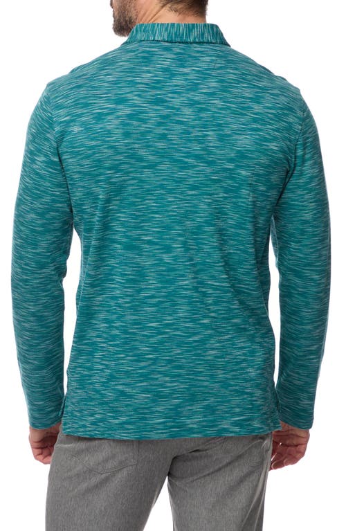 Shop Robert Graham Thales Space Dye Long Sleeve Polo In Dark Teal