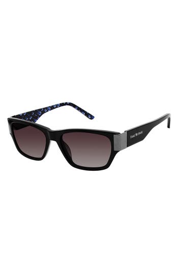 Isaac Mizrahi New York 53mm Rectangle Sunglasses In Black