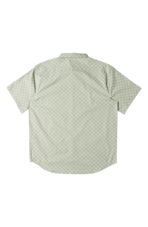 Billabong Sundays Mini Print Short Sleeve Cotton Button-up Shirt In Seafoam