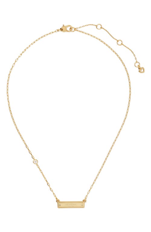 Shop Kate Spade New York Sam Icon Bar Necklace In Clear/gold.