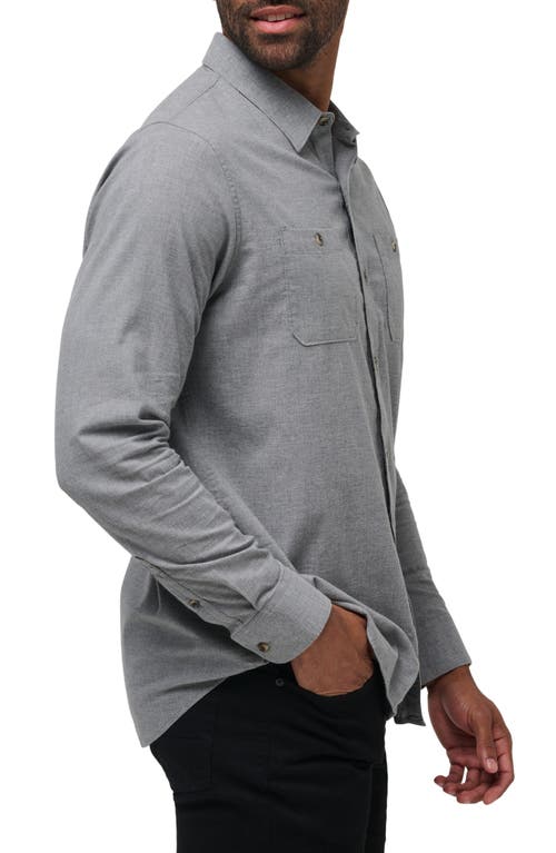 Shop Travismathew Cloud Flannel Button-up Shirt In Heather Dark Grey