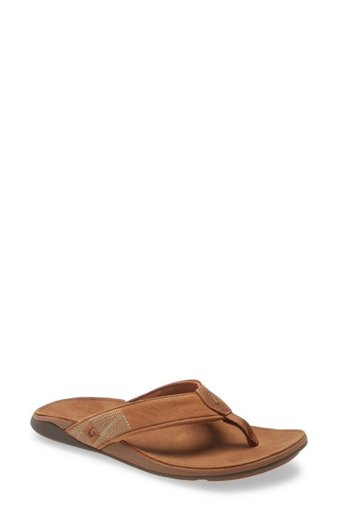 Men's Leather (Genuine) Sandals, Slides & Flip-Flops