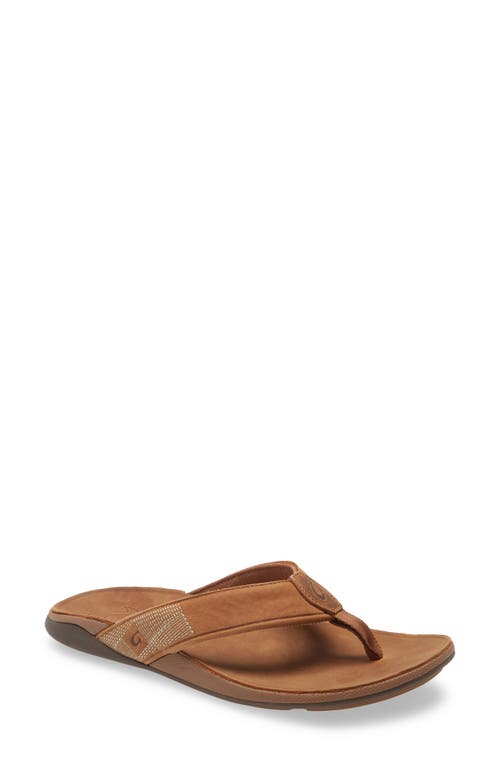 Shop Olukai Tuahine Waterproof Flip Flop In Toffee/toffee