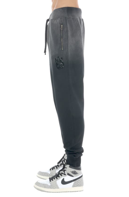 Cult Of Individuality Shimuchan Ombré Cotton Graphic Sweatpants In Vintage Black
