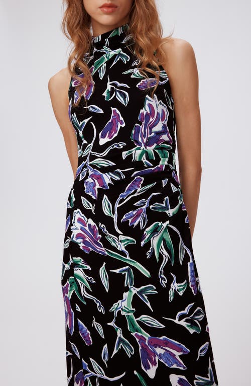 Shop Diane Von Furstenberg Libby Floral Maxi Dress In Tulip Fields Violet Lg